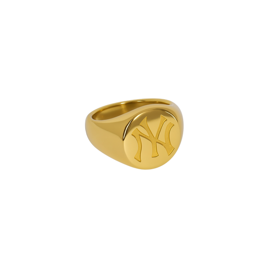 NY Yankee Crest Ring - 18K Gold Plated