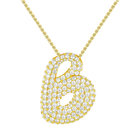 Ice Puff Initial Necklace