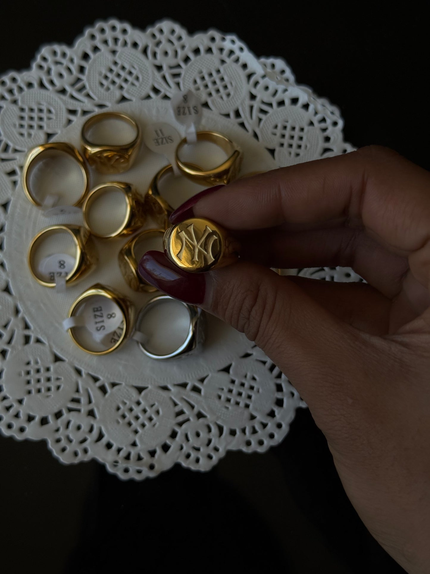 SS45 Yankee Crest Ring  *WATERPROOF & TARNISH-PROOF* *Minor Scratches*