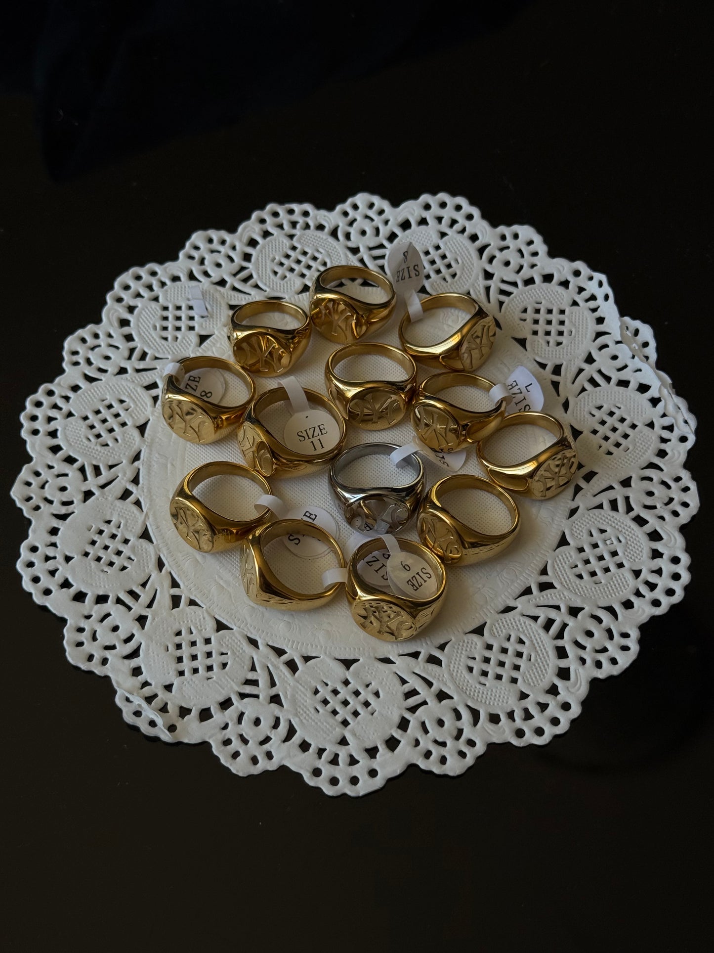 SS45 Yankee Crest Ring  *WATERPROOF & TARNISH-PROOF* *Minor Scratches*