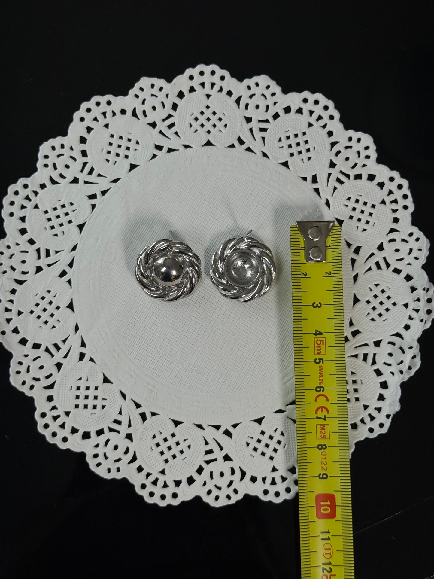 SS12 Button Earrings - Silver  *WATERPROOF & TARNISH-PROOF*