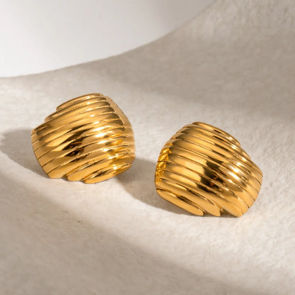 Ridge Earrings - Gold