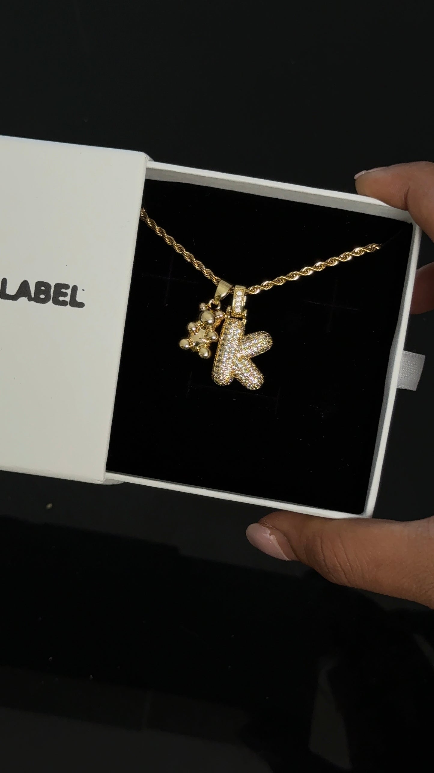 Bubble Initial Necklace - Gold