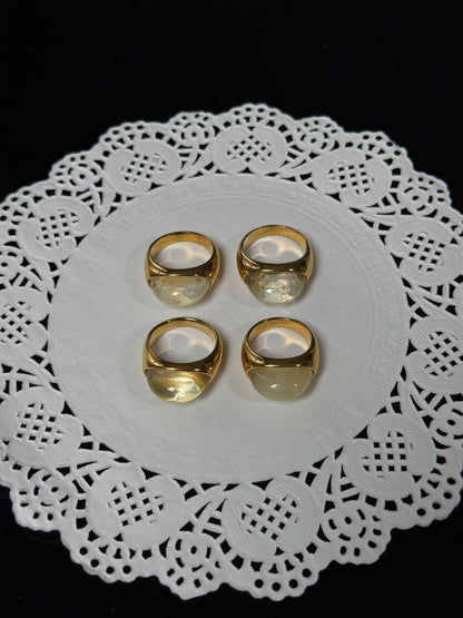 SS27 Glass Ring *WATERPROOF & TARNISH-PROOF*