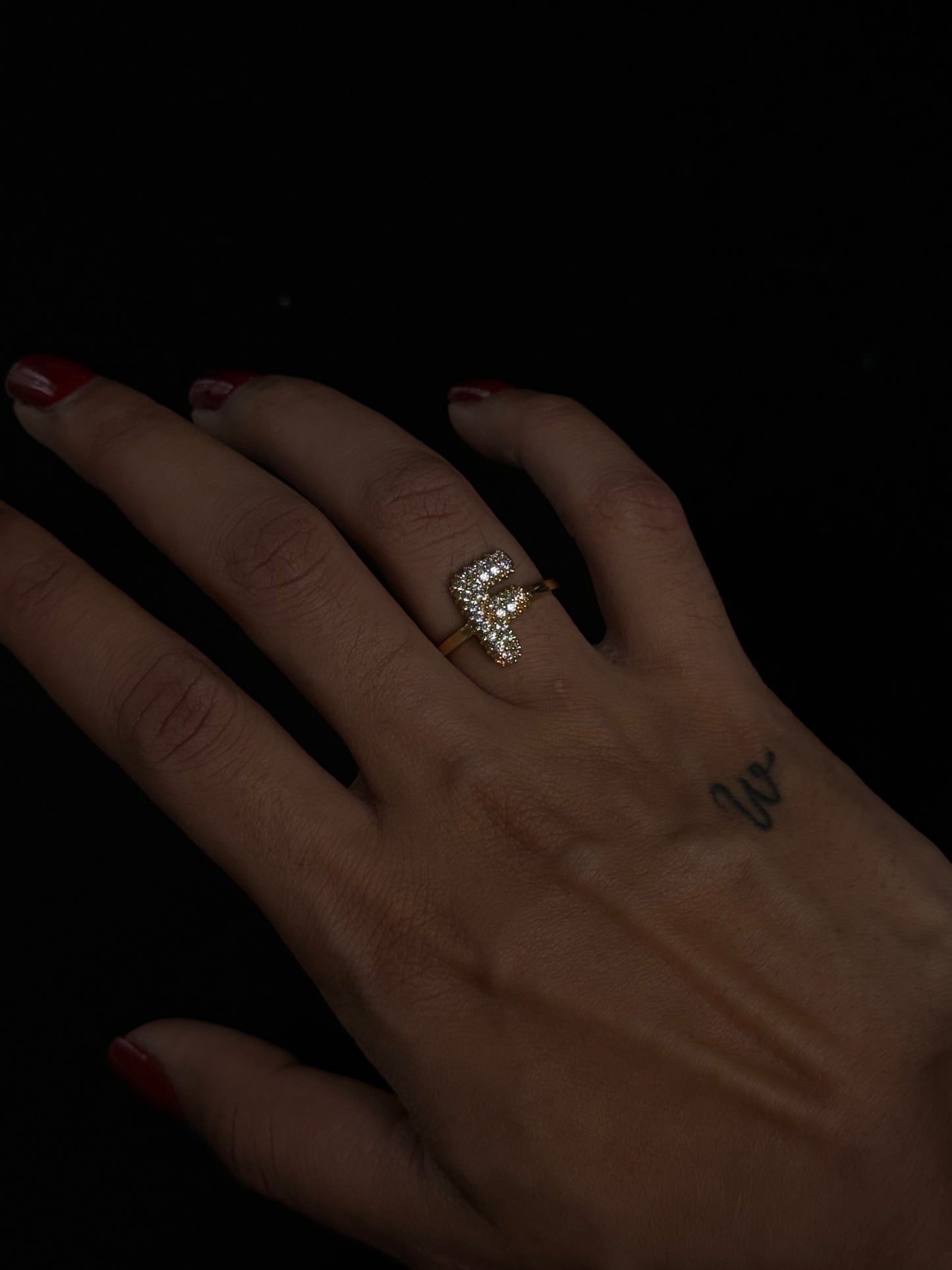 Bubble Initial Ring - 18K Gold-Plated