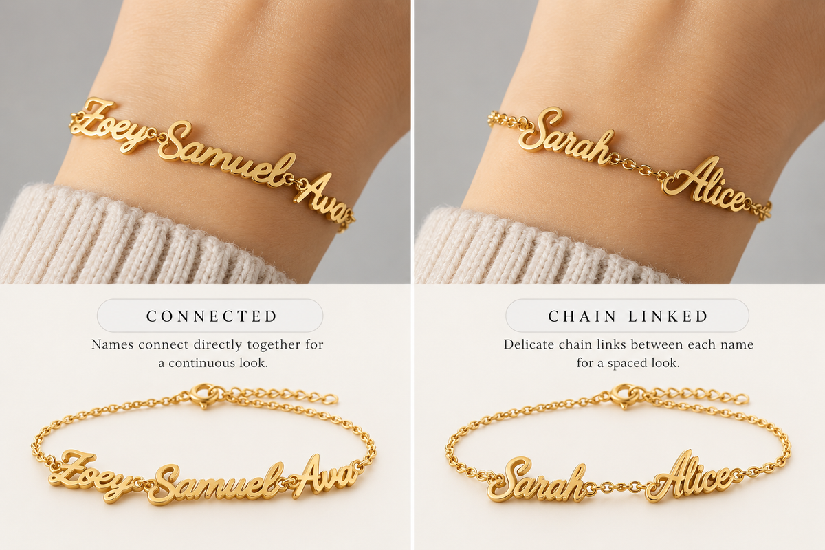 Personalised Multi-Name Bracelet - Gold