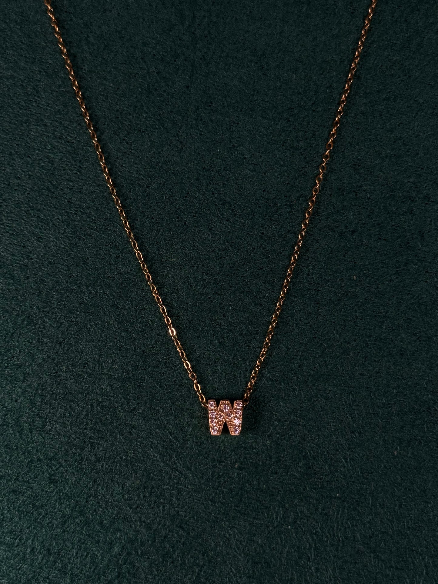 Mini Iced Initial Necklace- Gold-Plated