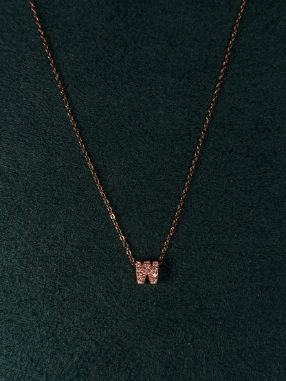 Mini Iced Initial Necklace- Gold-Plated