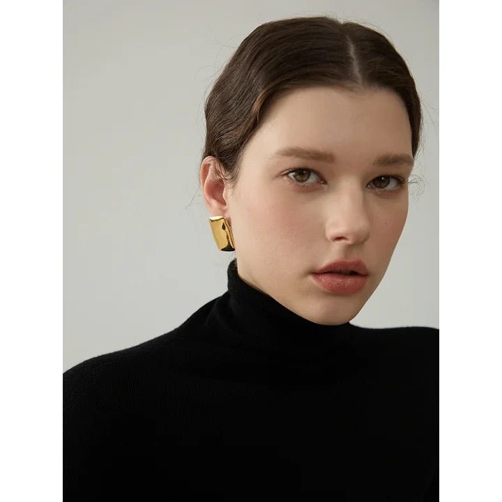 Cushion Earrings- Gold