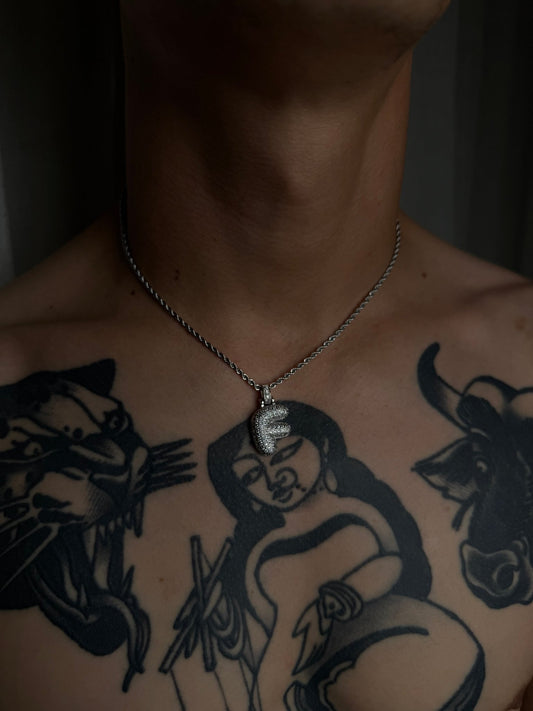 Bubble Initial Necklace (Customisable) - Silver