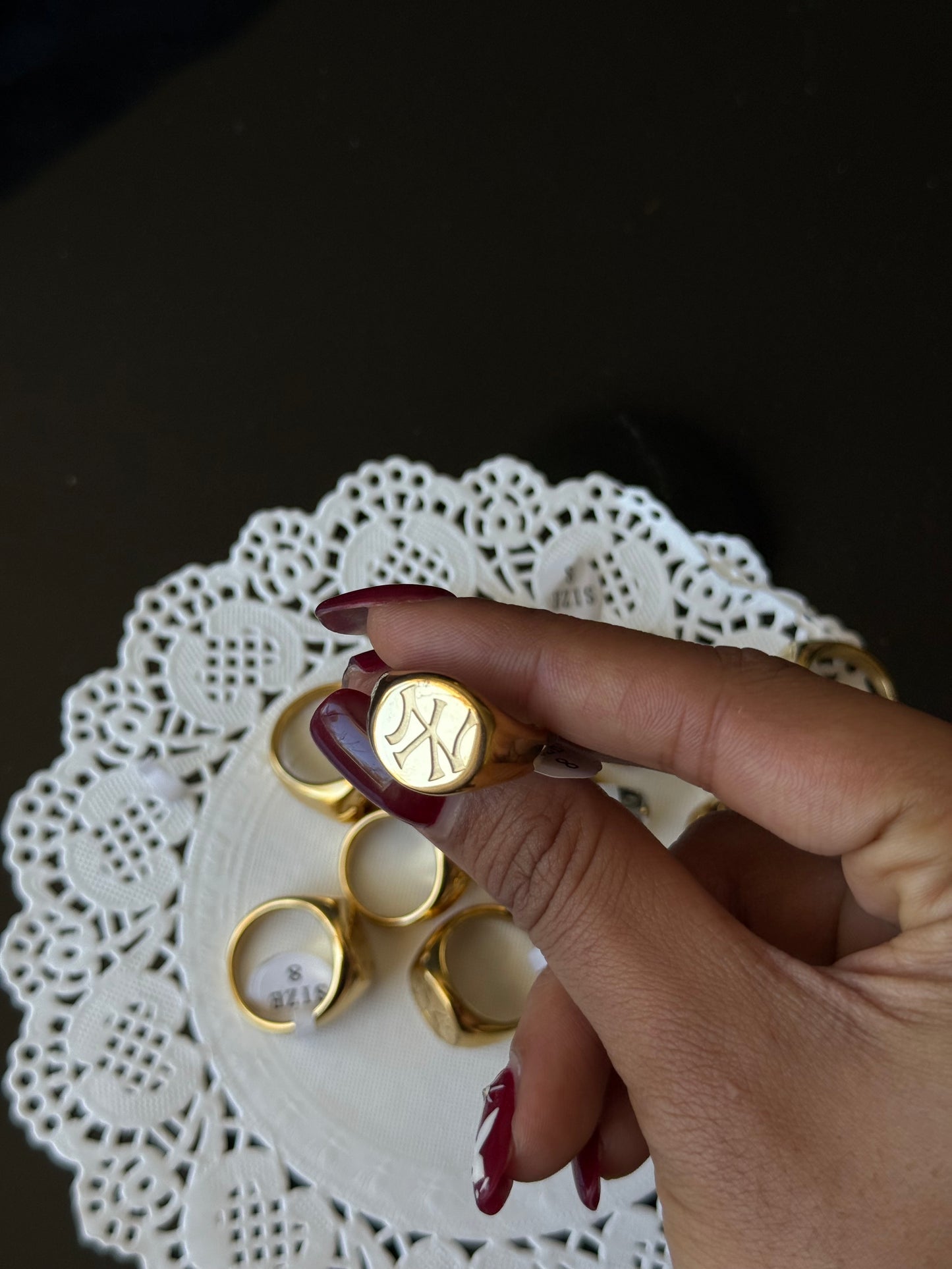 SS45 Yankee Crest Ring  *WATERPROOF & TARNISH-PROOF* *Minor Scratches*