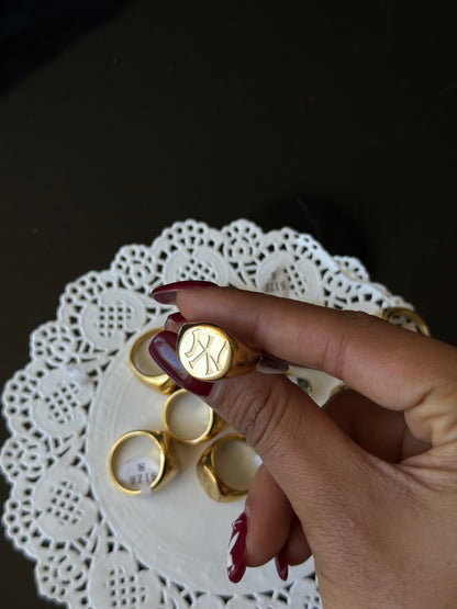 SS45 Yankee Crest Ring  *WATERPROOF & TARNISH-PROOF* *Minor Scratches*