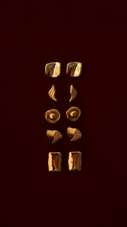 Fold Earrings-Gold