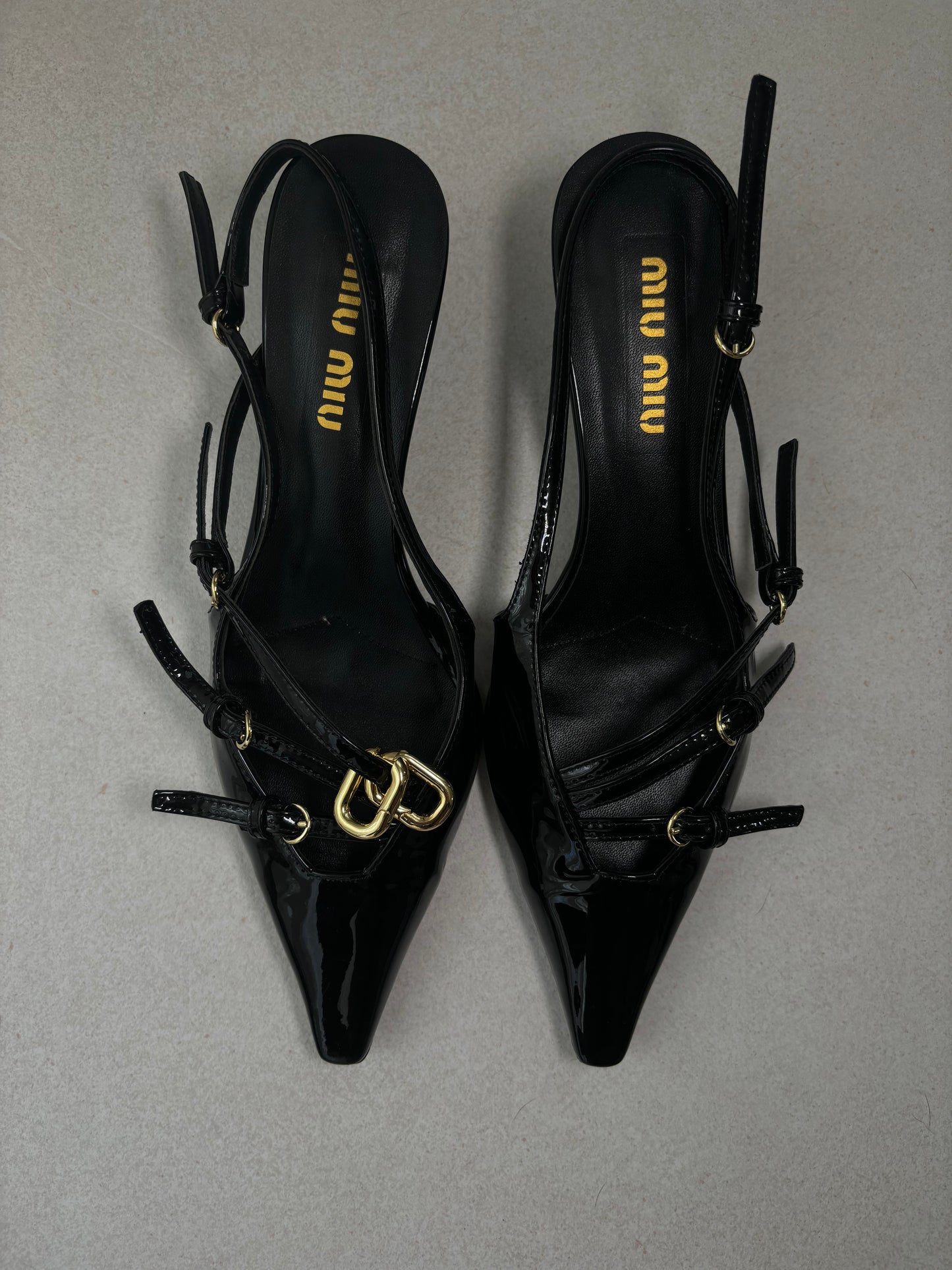 Black Patent Leather Slingback (Size 39)