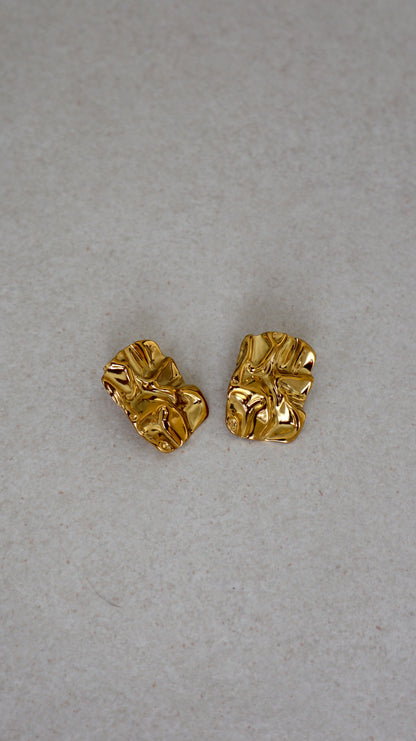 Foil Panel Earrings- Gold