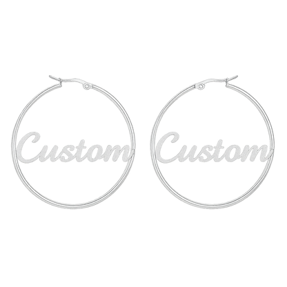 Custom Nameplate Hoops - Gold/Silver