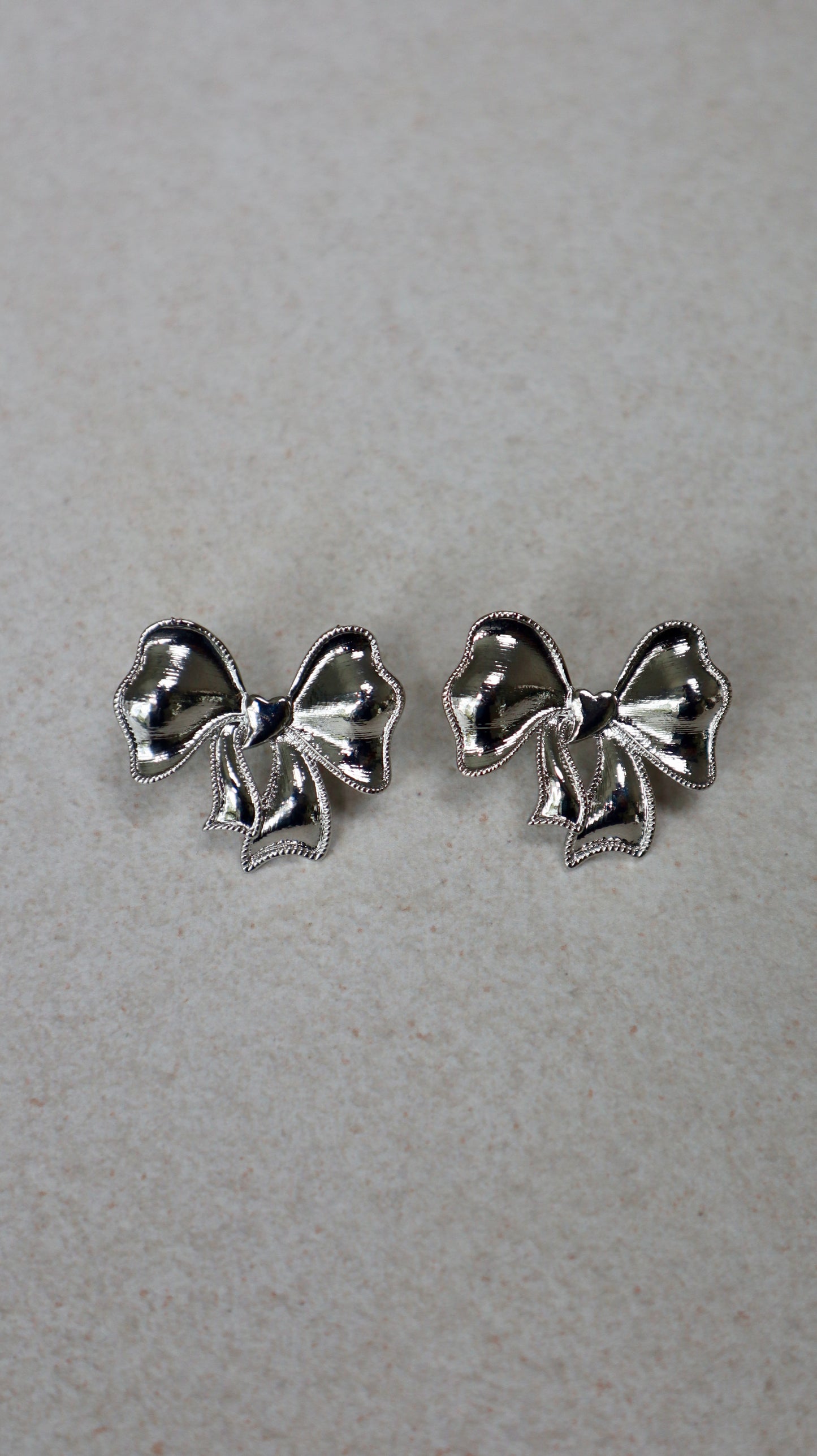 Silver Bow Earrings