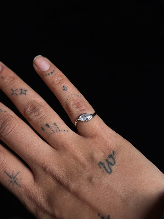 UNTOUCHABLE Marquise Cut Pinky Ring - Silver