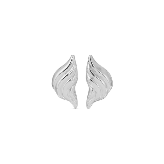 Croissant Earrings-Silver