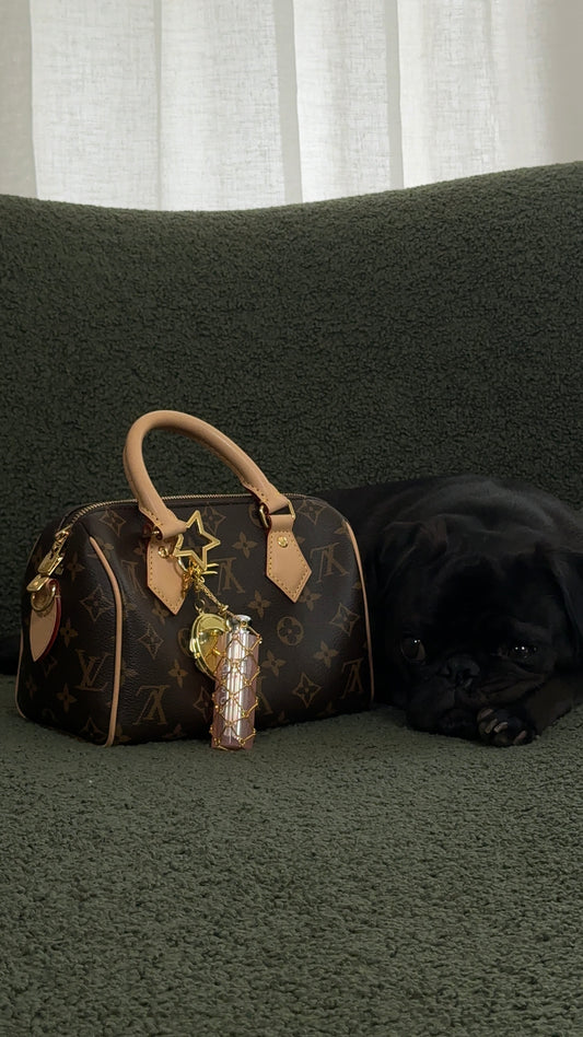 It-Girl Lipstick Holder Bag Charm - Gold Star