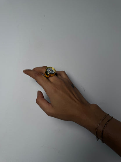 Midnight Pearl Watch Ring - Gold/Silver *WATERPROOF*