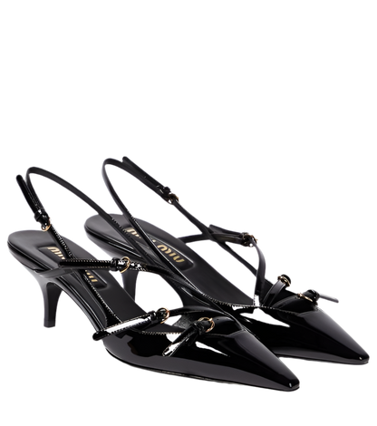 Black Patent Leather Slingback (Size 39)