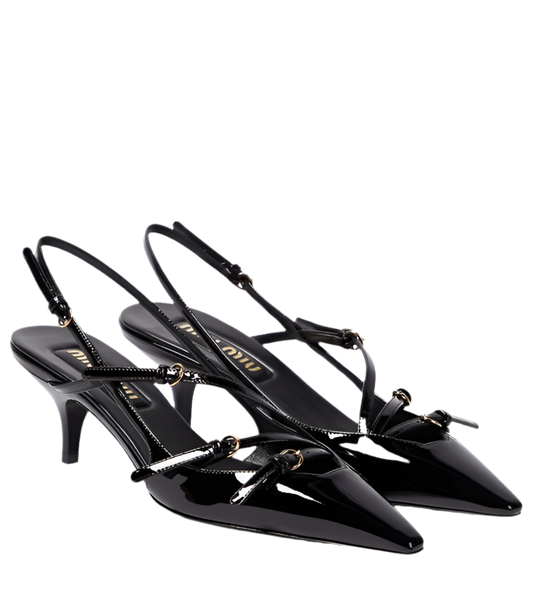 Black Patent Leather Slingback (Size 39)