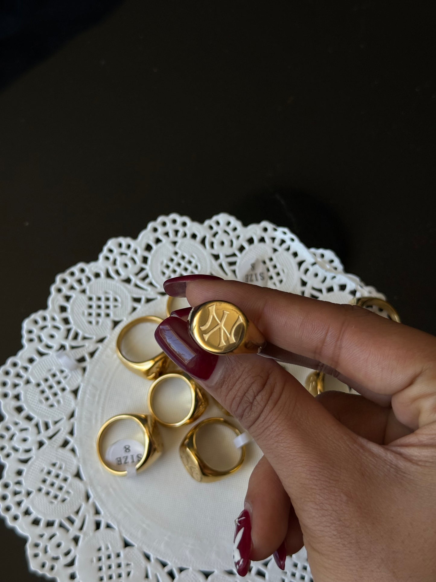 SS45 Yankee Crest Ring  *WATERPROOF & TARNISH-PROOF* *Minor Scratches*