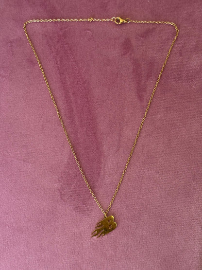 SS47 Flaming B Pendent *WATERPROOF & TARNISH-PROOF*