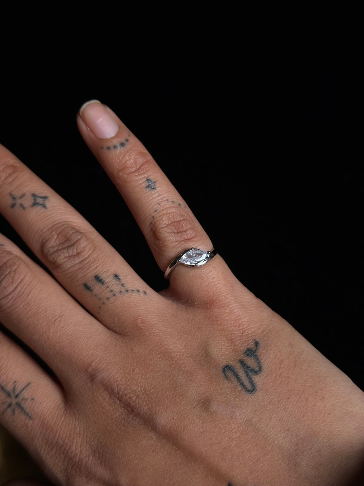 UNTOUCHABLE Marquise Cut Pinky Ring - Silver