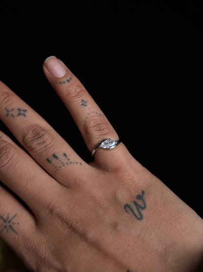 UNTOUCHABLE Marquise Cut Pinky Ring - Silver