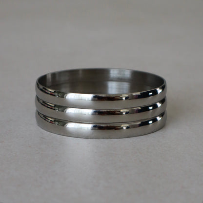 Thin Stackable Bangle - Silver