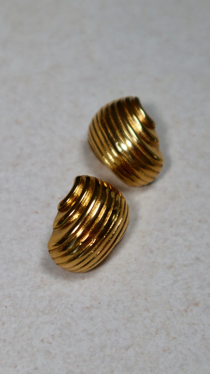 Ridge Earrings - Gold