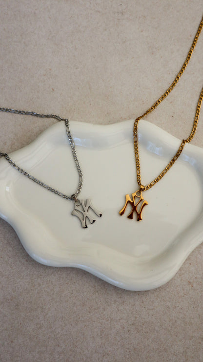 NY Yankee Necklace - Silver