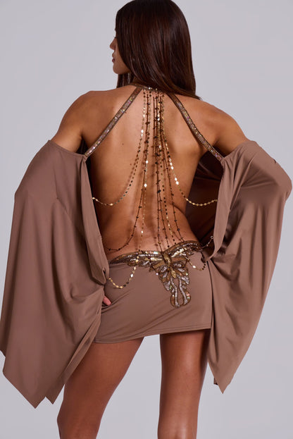 Alula Embellished Butterfly Mini Dress (UK 6)