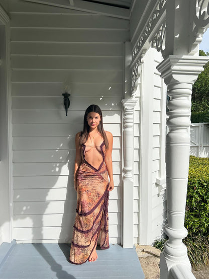 Fatale Maxi Dress in Sunrose