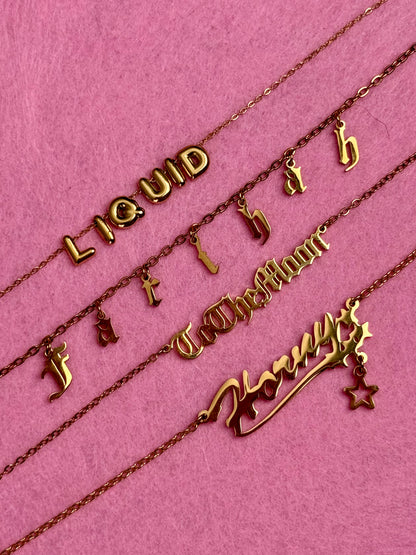 Personalised Bubble Necklace -Gold/Silver