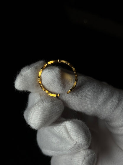 Personalised Custom Old English Name Ring - Gold