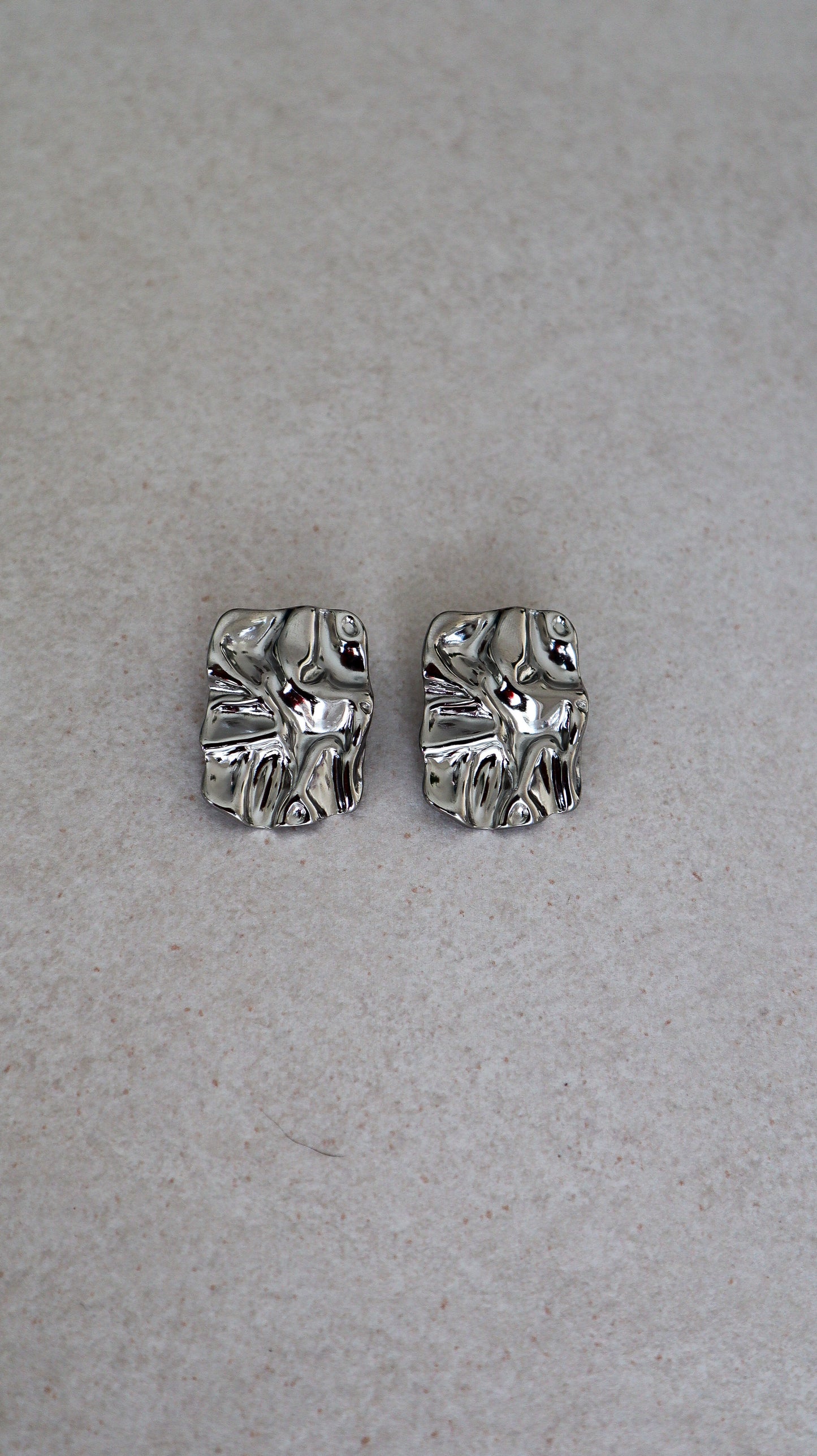 Foil Panel Earrings - Silver