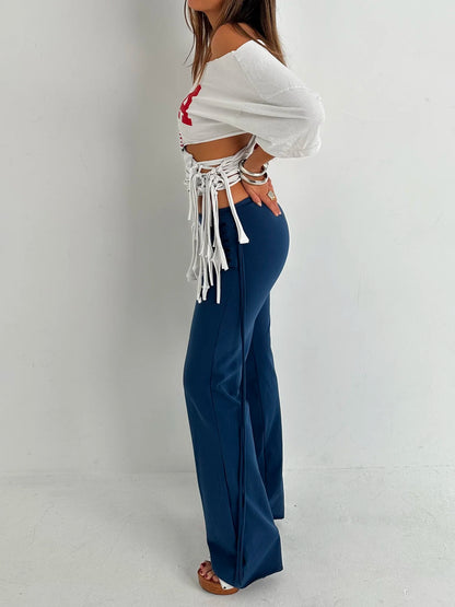 TIT4TATS White USA Fringe Tee (S/M)