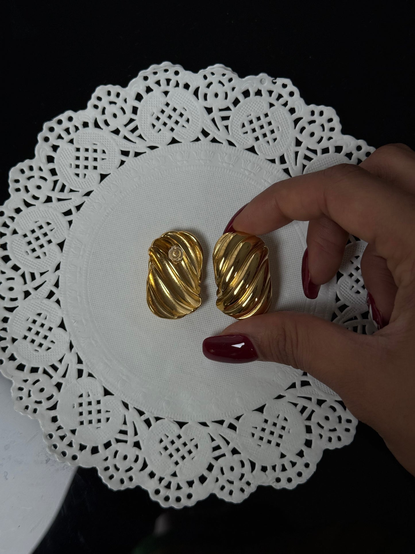 SS01 Gold Swirl Earrings *WATERPROOF & TARNISH-PROOF*