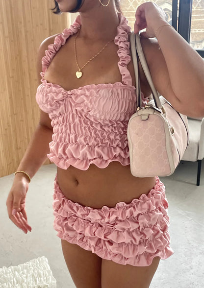 Scrunchie Skirt- Pink (S)