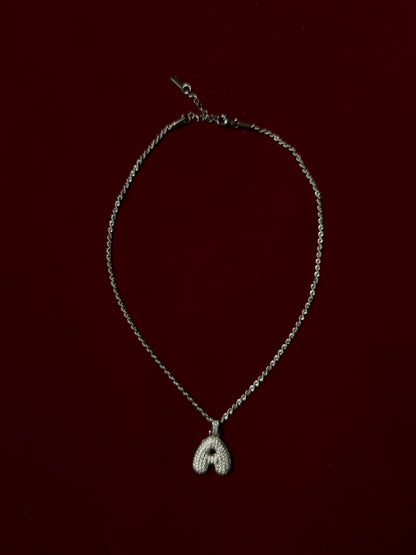 Bubble Initial Necklace - Silver