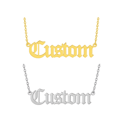 Custom Nameplate Necklace -18K Gold Plated/Silver