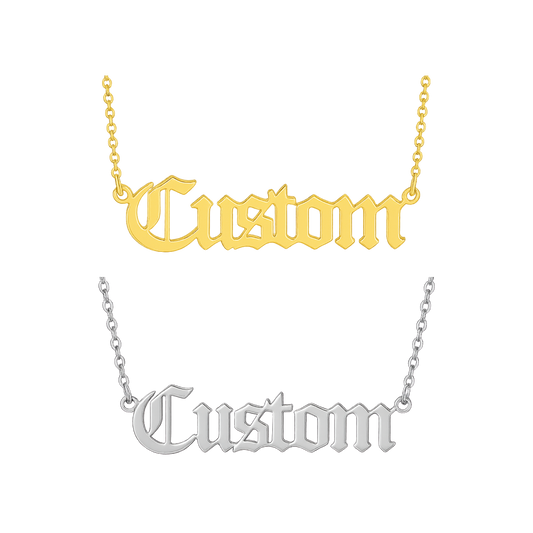 Custom Nameplate Necklace -18K Gold Plated/Silver