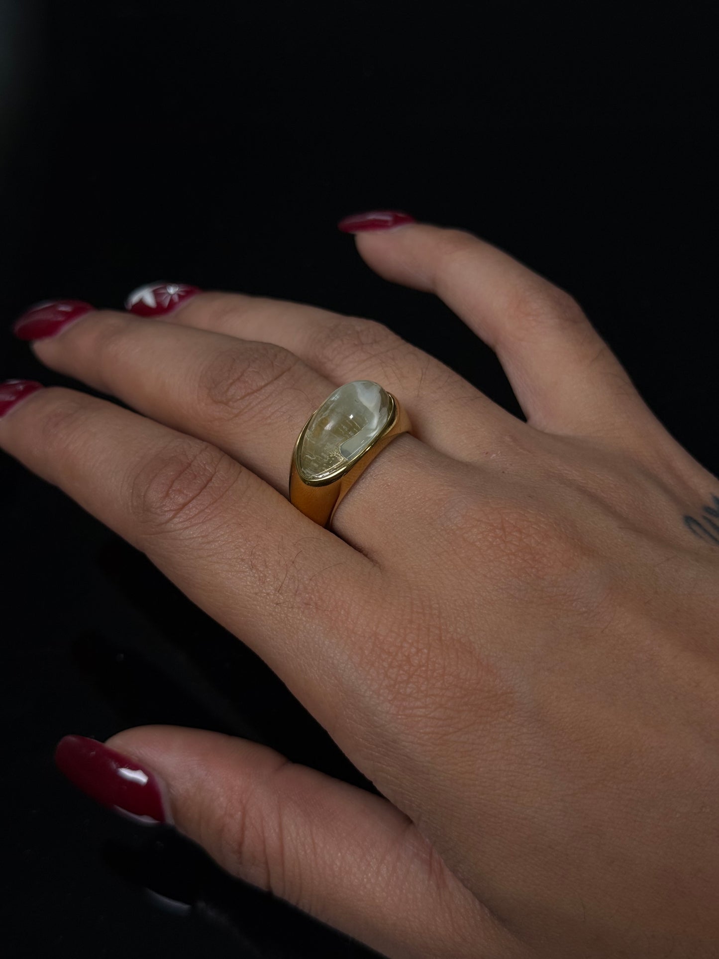 SS27 Glass Ring *WATERPROOF & TARNISH-PROOF*