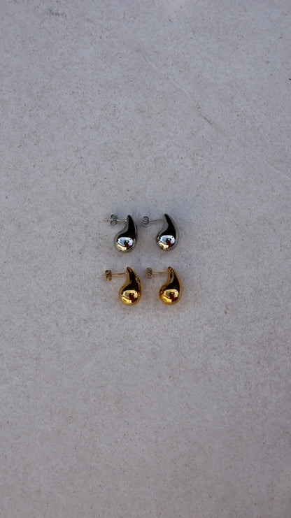 Mini Raindrop Earrings - Silver