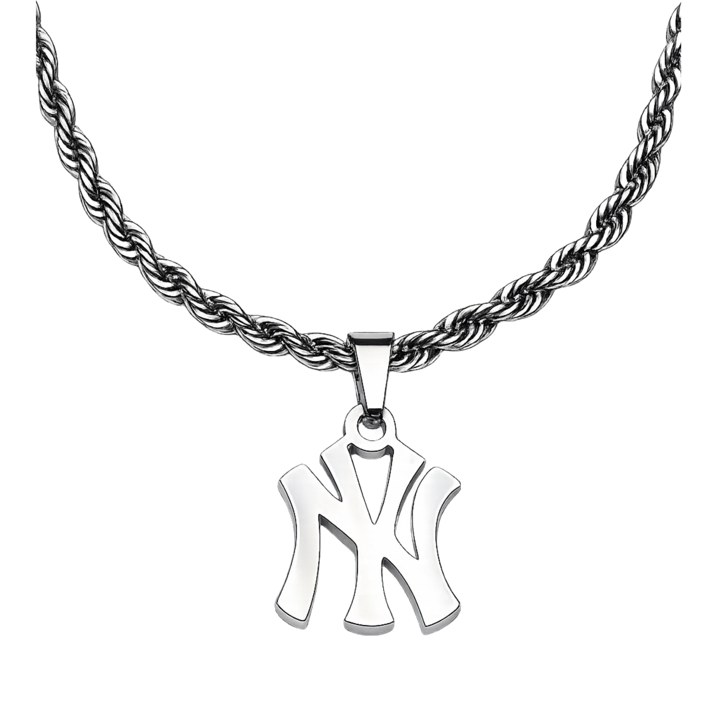 Yankee Power Rope Necklace- Silver