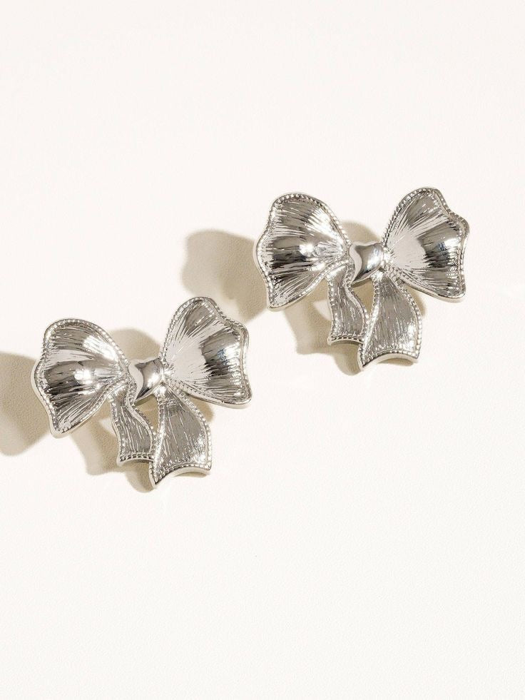 Silver Bow Earrings