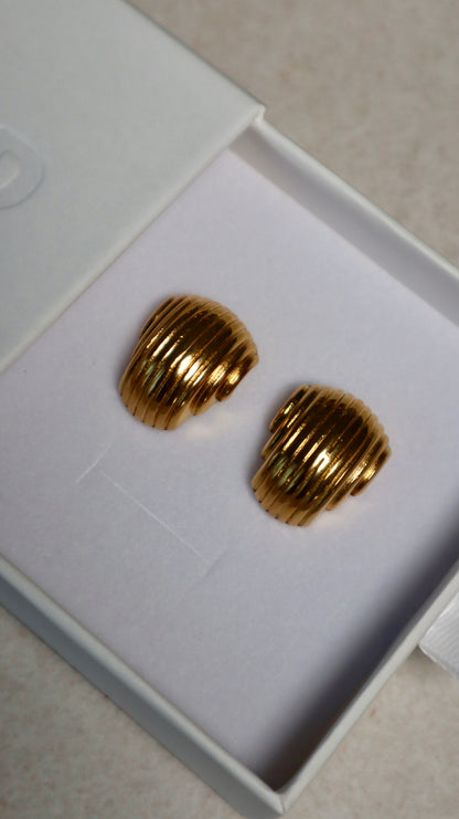 Ridge Earrings - Gold